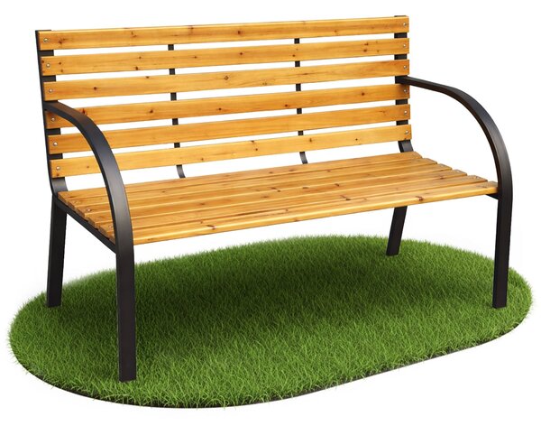 Ak furniture Záhradná lavička DALIA čierna/jedľové drevo