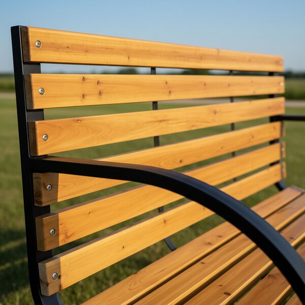 Ak furniture Záhradná lavička DALIA čierna/jedľové drevo