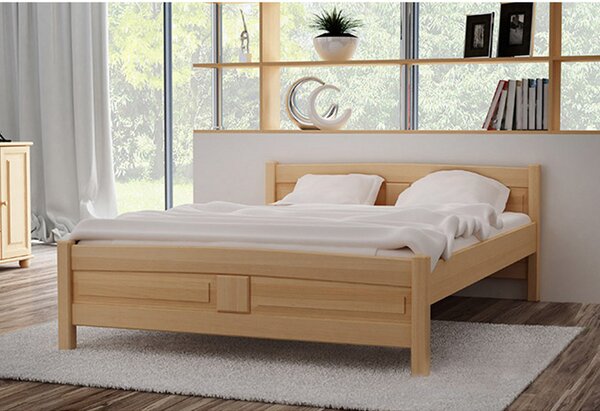 Vyvýšená posteľ JOANA + rošt ZADARMO, 80x200 cm, prírodný-lak