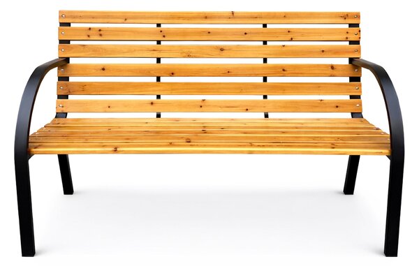 Ak furniture Záhradná lavička DALIA čierna/jedľové drevo