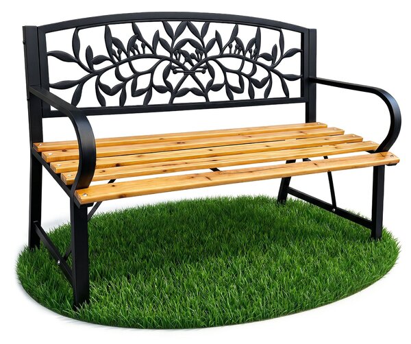 Ak furniture Záhradná lavička REO prírodné drevo/čierna