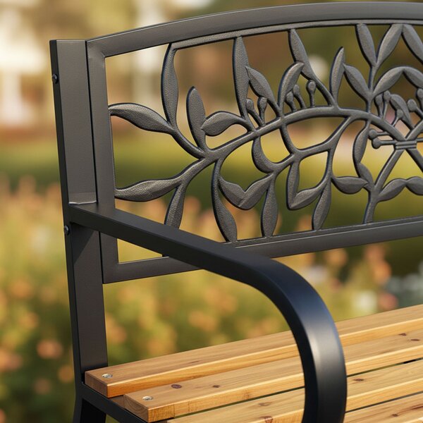 Ak furniture Záhradná lavička REO prírodné drevo/čierna