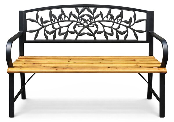 Ak furniture Záhradná lavička REO prírodné drevo/čierna