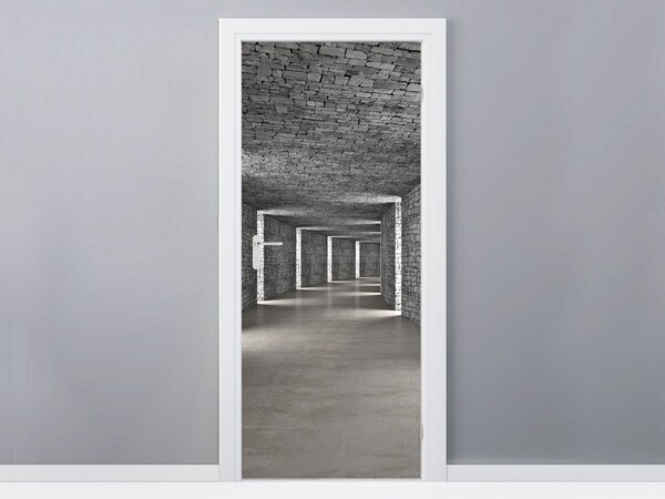 Fototapeta na dvere Sivý kamenný tunel Materiál: Samolepiaca, Veľkosť: 95 x 205 cm