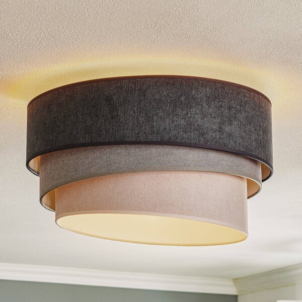 Duolla Stropné svietidlo Pastell Trio Ø 45 cm v 3 odtieňoch šedej, Hliník / sivá / zinok, Obývacia izba / jedáleň, Textil / látka / hodváb, Moderný, Závesné svietidlo