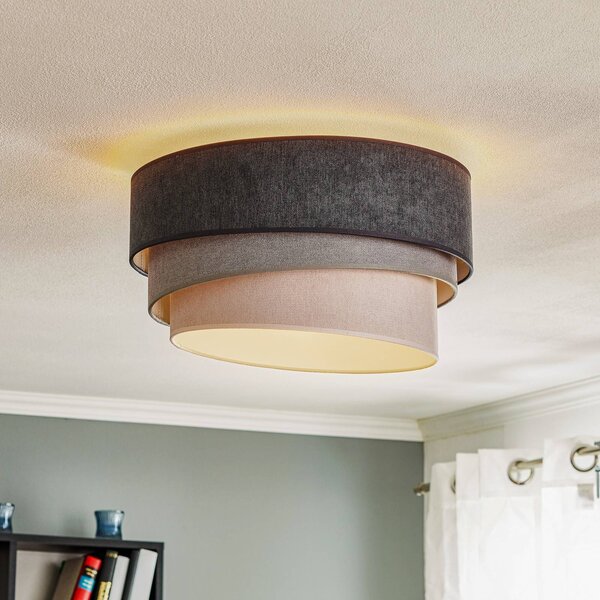 Duolla Stropné svietidlo Pastell Trio Ø 45 cm v 3 odtieňoch šedej, Hliník / sivá / zinok, Obývacia izba / jedáleň, Textil / látka / hodváb, Moderný, Závesné svietidlo