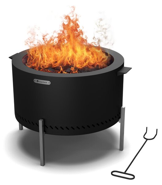 Blumfeldt Ignite Pure ohnisko - takmer bez dymu, nehrdzavejúce, prenosné a kompaktné, vrátane grilovacieho roštu a krytu proti dažďu, ľahko sa čistí, ideálne na záhradu a kempovanie