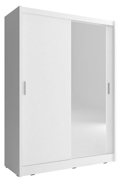 Šatníková skriňa NANA, 130x200x60 cm, zrkadlo 1 ks, biela