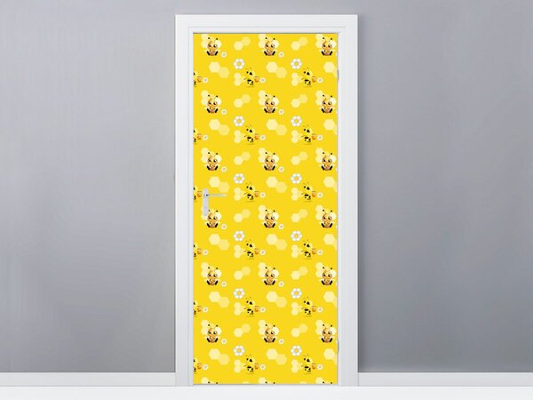 Fototapeta na dvere Malé žlté včielky Materiál: Samolepiaca, Rozmery: 95 x 205 cm