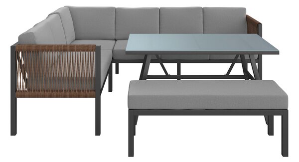 TERASOVÁ SEDACIA SÚPRAVA kov, plast, sklo, textil Ambia Garden - Série záhradného nábytku