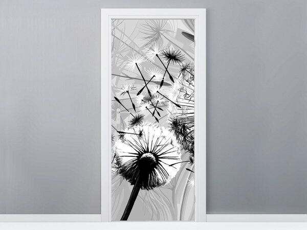 Fototapeta na dvere Krásne čiernobiele púpavy Materiál: Samolepiaca, Rozmery: 95 x 205 cm
