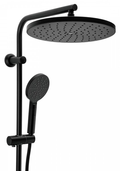 Erga Dubaj, sprchový set s termostatickou batériou a hlavovou sprchou 30 cm, čierna matná, ERG-YKA-BP.DUBAJ-THERM-30-BLK