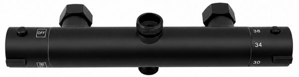 Erga Dubaj, sprchový set s termostatickou batériou a hlavovou sprchou 30 cm, čierna matná, ERG-YKA-BP.DUBAJ-THERM-30-BLK