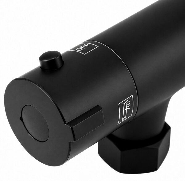 Erga Dubaj, sprchový set s termostatickou batériou a hlavovou sprchou 30 cm, čierna matná, ERG-YKA-BP.DUBAJ-THERM-30-BLK