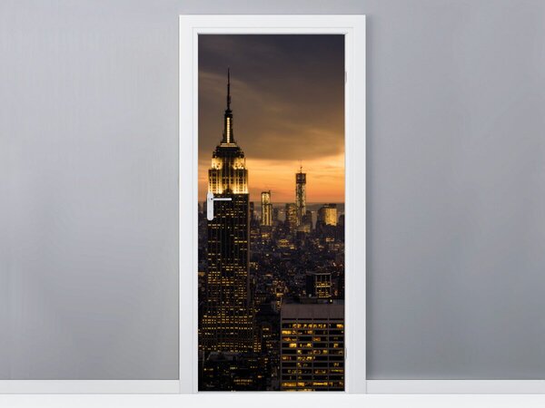 Fototapeta na dvere New York pri západe slnka Materiál: Samolepiaca, Rozmery: 95 x 205 cm