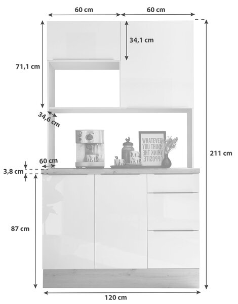 MINIKUCHYŇA 120 cm Respekta - Online Only kuchyne, Online Only