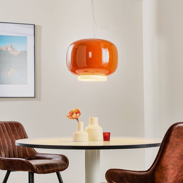 Foscarini Chouchin 1 LED závesné svietidlo, oranžové, Žltá / oranžová, Kuchyňa, Sklo, Dizajn, Závesné svietidlo