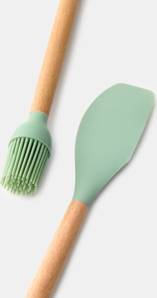 Sinsay - Súprava: stierka a kuchynský štetec 2 pack - svetlozelená