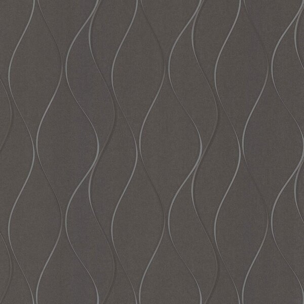 Metalická sivočierna vliesová tapeta s vlnkami Y6201405, Dazzling Dimensions 2, York