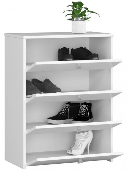 Ak furniture Skriňa na topánky Marienne 60 cm - 4 dvierka biely