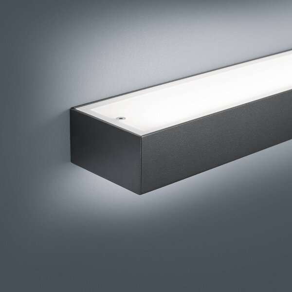 Helestra Nástenné svietidlo Theia LED, matná čierna 30 cm, Čierna, Kúpeľňa, kov, Moderný, Nástenné svietidlo