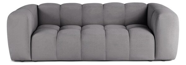 Sivá zamatová pohovka 225 cm Cube – Selection