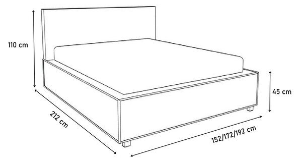 Čalúnená posteľ SIENA, Siena04 s gombíkom/Dolaro08, 140x200