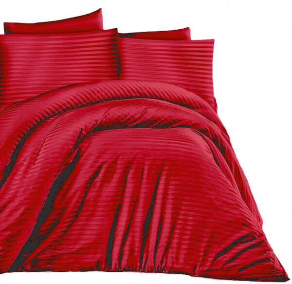 Ervi zvýhodnená sada damaškových bavlnených saténových obliečok s plachtou – Granát