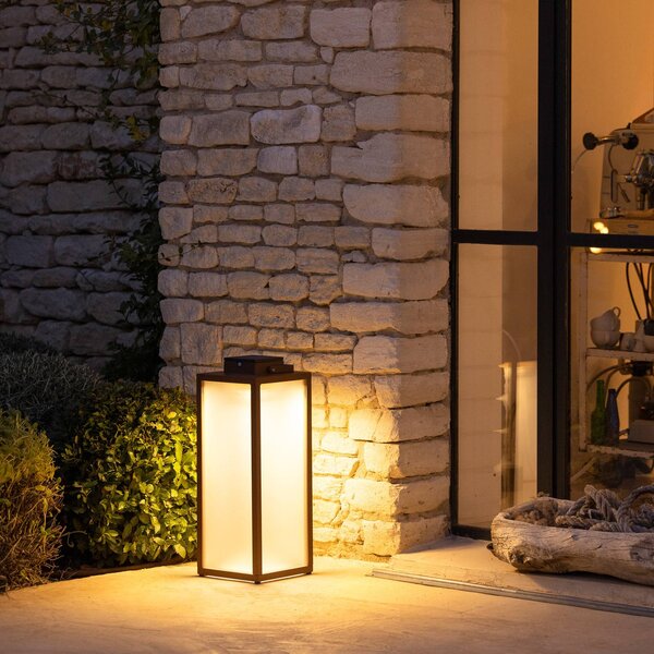 Solárny lampáš Tradition LED, corten, výška 65 cm, Hnedá / hrdzavá, Hliník, Solárne svietidlá