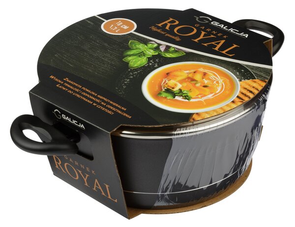 Hrniec so sklenenou pokrievkou Royal 1,7 l - čierna