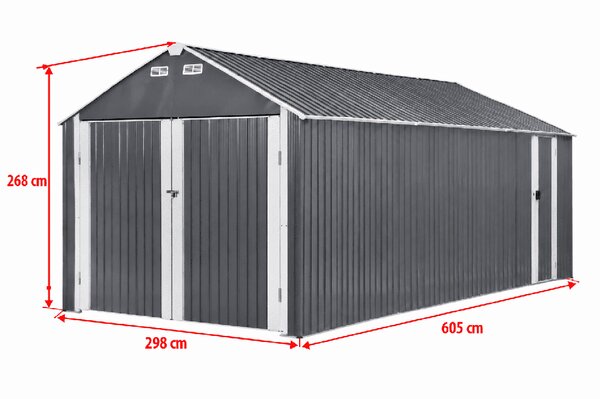 Záhradný domček / garáž Avenberg 6.02 x 3 m ANTRACIT CG-K2010-B