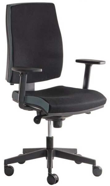 ALBA kancelárská stolička JOB bez podhlavníka s podrúčkami, BLACK 27
