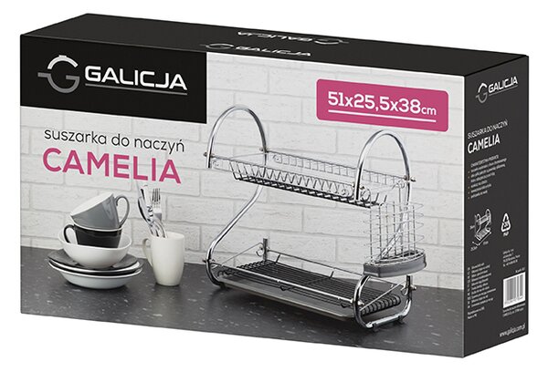 Kovový odkvapkávač na riad Camelia - čierna