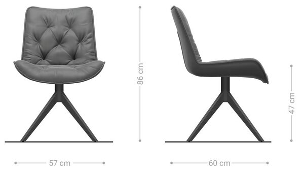 DELIFE Jedálenská stolička Taimi-Flex texturovaná látka mäkký sivá krížová podstava široká grafitová 360° otočná hojdacia funkcia