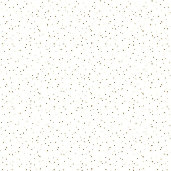 Biela vliesová detská tapeta so zlatými hviezdičkami 7005-2, Noa, ICH Wallcoverings