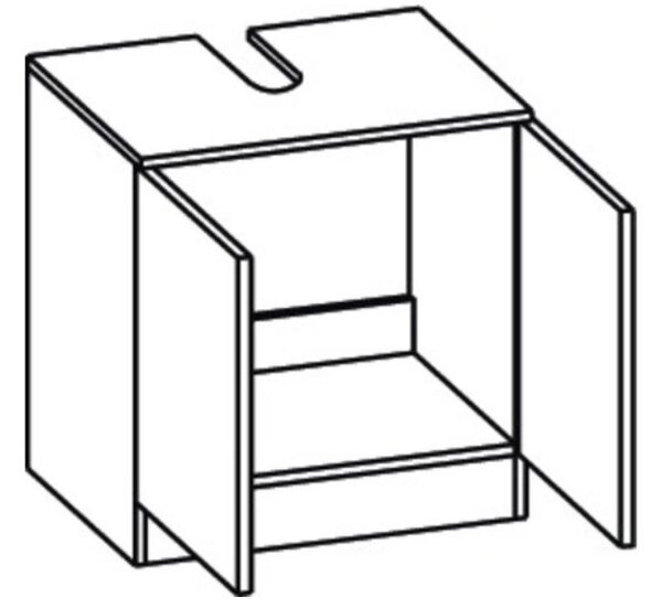 SKRINKA POD UMÝVADLO, biela, biela, 60/62/33 cm Carryhome - Kúpeľňové skrinky