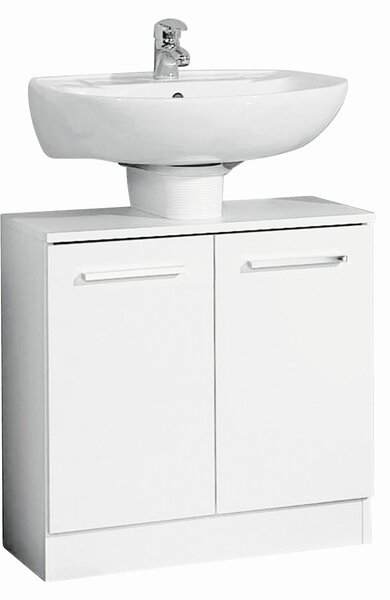 SKRINKA POD UMÝVADLO, biela, biela, 60/62/33 cm Carryhome - Kúpeľňové skrinky