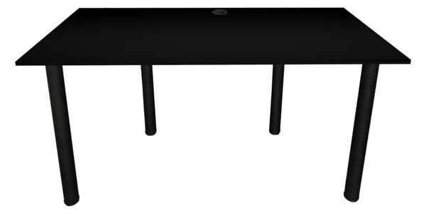 Počítačový herný stôl CODE BIG B2, 160x73-76x80, čierna/čierne nohy + USB HUB