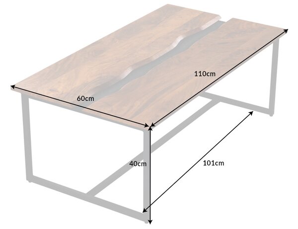 Dizajnový konferenčný stolík Argentinas 110 cm mango - bridlica