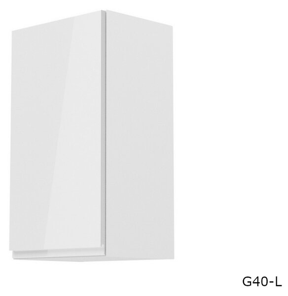 Kuchynská skrinka horná úzka YARD G40, 40x72x32, biela/sivá lesk, ľavá