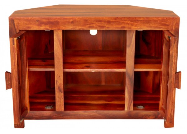 TV stolík rohový Kali 110x70x50 indický masív palisander
