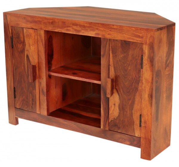 TV stolík rohový Kali 110x70x50 indický masív palisander
