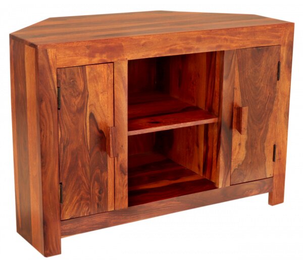 TV stolík rohový Kali 110x70x50 indický masív palisander