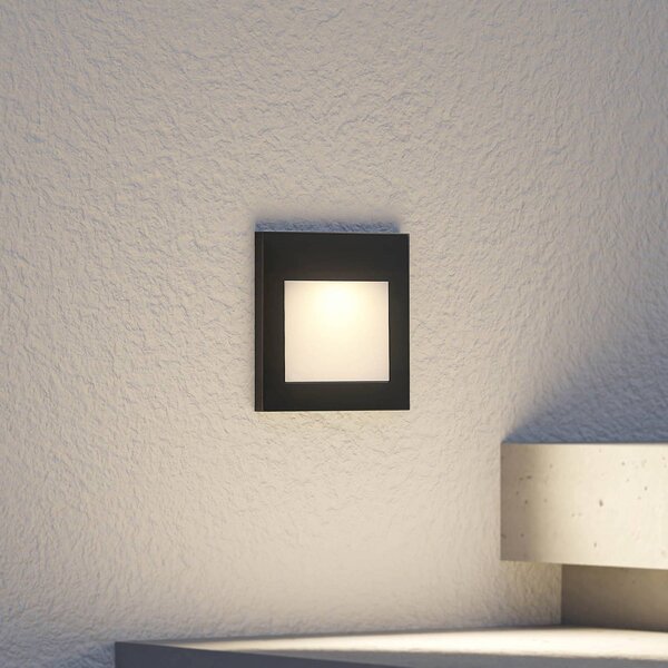 Arcchio LED nástenné svietidlo Zamo, čierne, 11 cm, IP65, Čierna, Chodba, Hliník, Moderný, Nástenné svietidlo zapustené