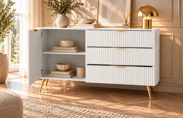 KOMODA TREVISO D3S BIELA 138 cm