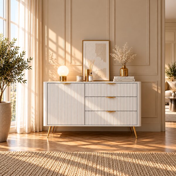 KOMODA TREVISO D3S BIELA 138 cm