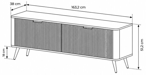 TV STOLIK TREVISO BIELA 163 cm