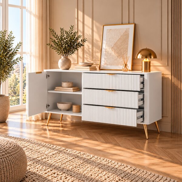 KOMODA TREVISO D3S BIELA 138 cm