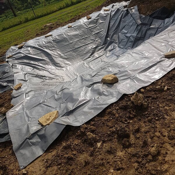 JAKS Krycia plachta zeleno strieborná 2 m x 6 m 130 g/m²