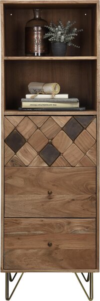 KOMODA, akácia, farba akácie, bronzová, 50/153/43 cm Ambia Home - Komody